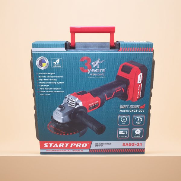Шлифмашина угловая аккумуляторная Start Pro SAG3-21
