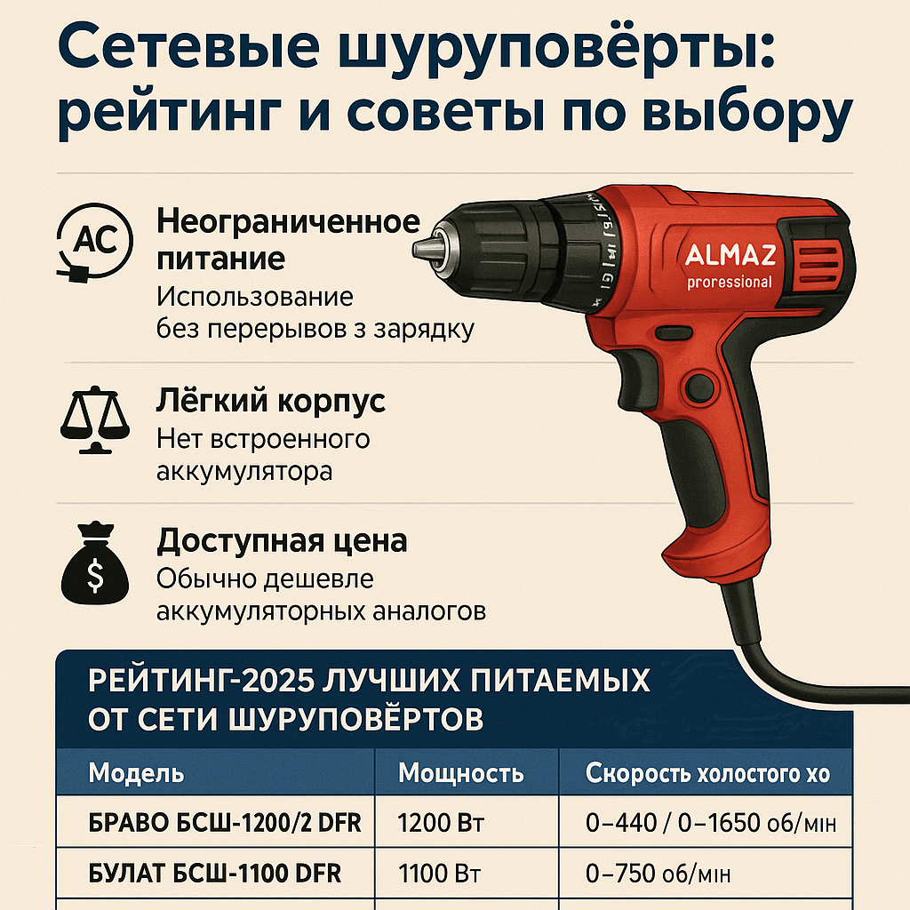 обзор сетевых шуруповертов 2025 года — рейтинг лучших моделей для дома и строительства